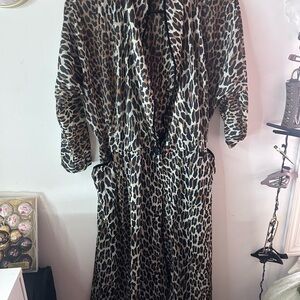 Leopard Print Long Sleeve Dress